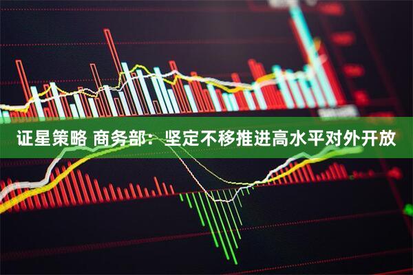 证星策略 商务部：坚定不移推进高水平对外开放